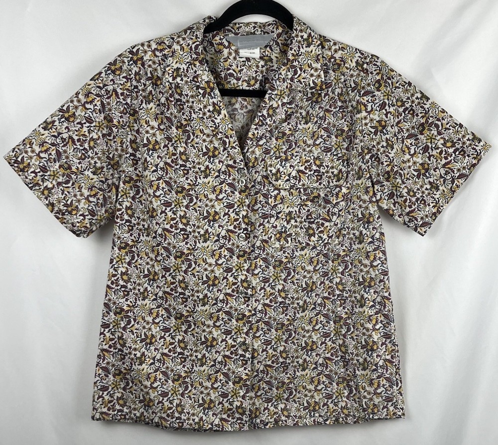 Vintage 70s 80s Floral Paisley Button Up Shirt Size 10 (M-L) Cottagecore EUC