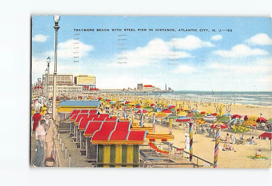 Postcard Traymore Beach Atlantic City New Jersey USA
