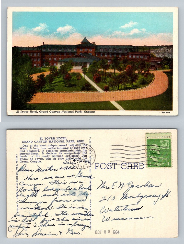 Grand Canyon, AZ-Arizona, El Tovar Hotel Lodge Vintage Postcard