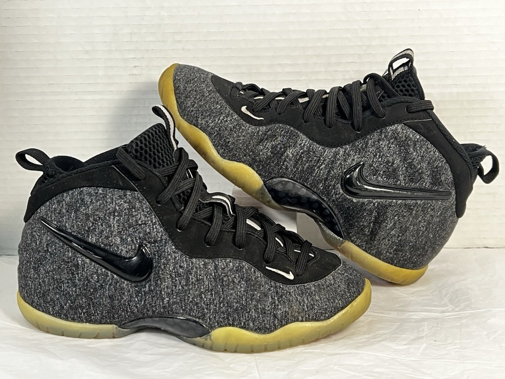 Nike Air Little Posite Pro GS 'Wool Fleece' Gray & Black 644792-008- Mixed Size