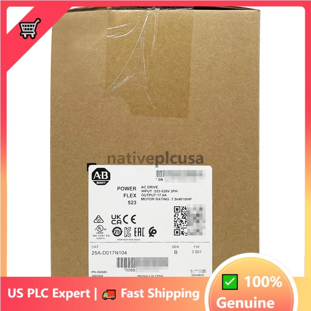 Sealed AB 25A-D017N104 /B PowerFlex 523 480V 17A 10HP HT US Free Tax