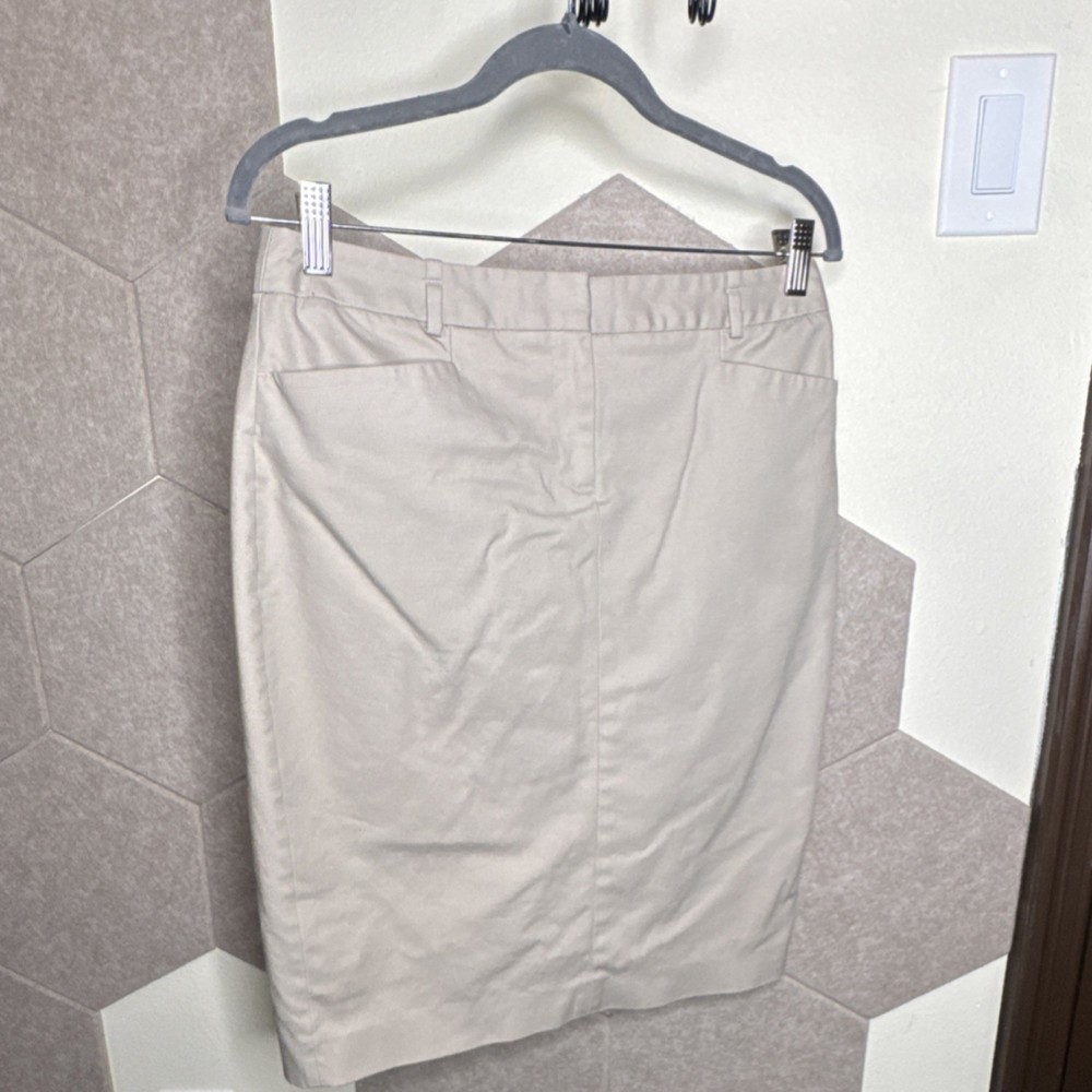 Calvin Klein Beige Twill Pencil Skirt Zip Knee Length Women’s Size