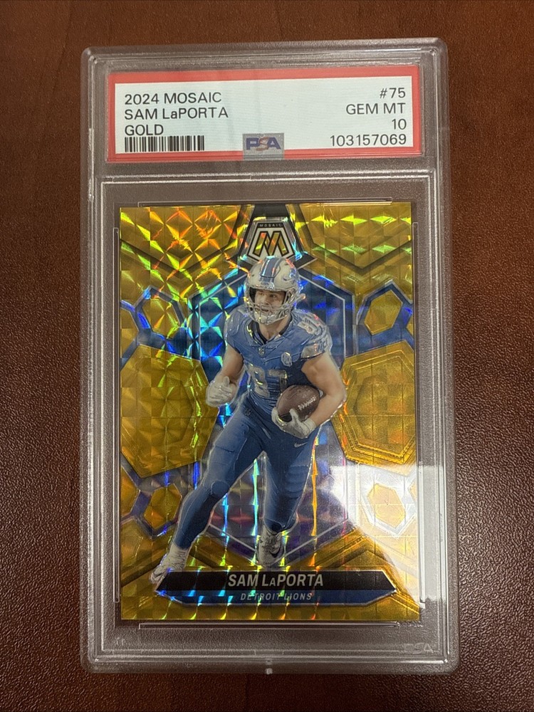 2024 Panini Mosaic - Sam LaPorta #75 Gold Mosaic Prizm /10