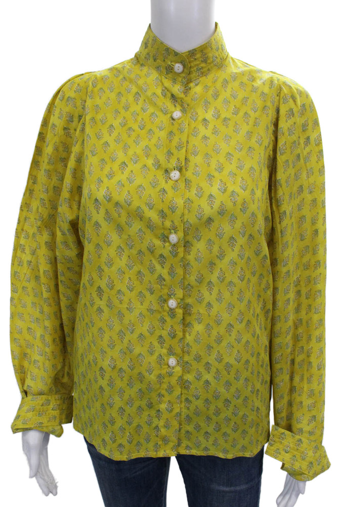 Claramonte Womens Basic Collared Floral Cotton Button Long Sleeve Blouse Size SFree Shipping in US $100+ Orders | $6.95 Orders Below