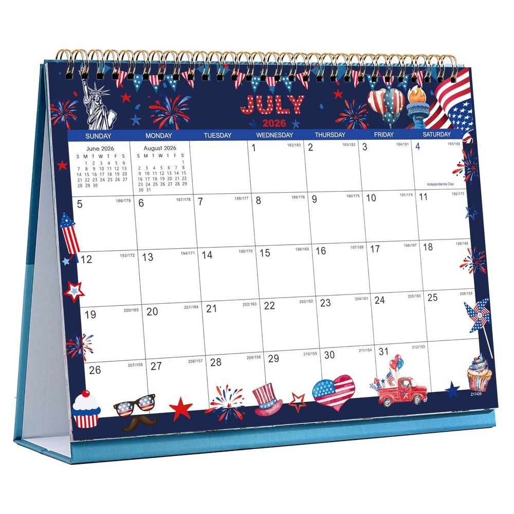 2026-2027 Desk Calendar - Standing Flip Desktop Calendar 2026-2027 from Jul 2...