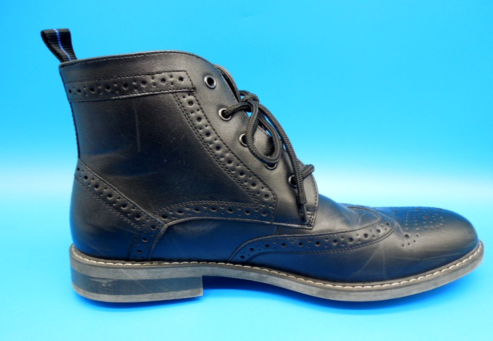 Nunn Bush Mens Black Odell Memory Foam Wingtip Boots Size 10.5 M