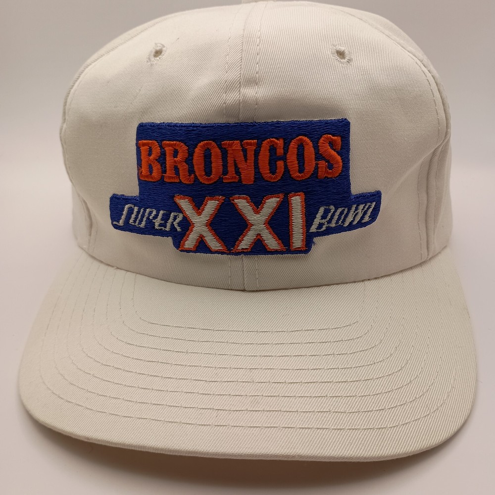 Vintage Denver Broncos Super Bowl XXI Snapback Cap by Sports Specialties in White