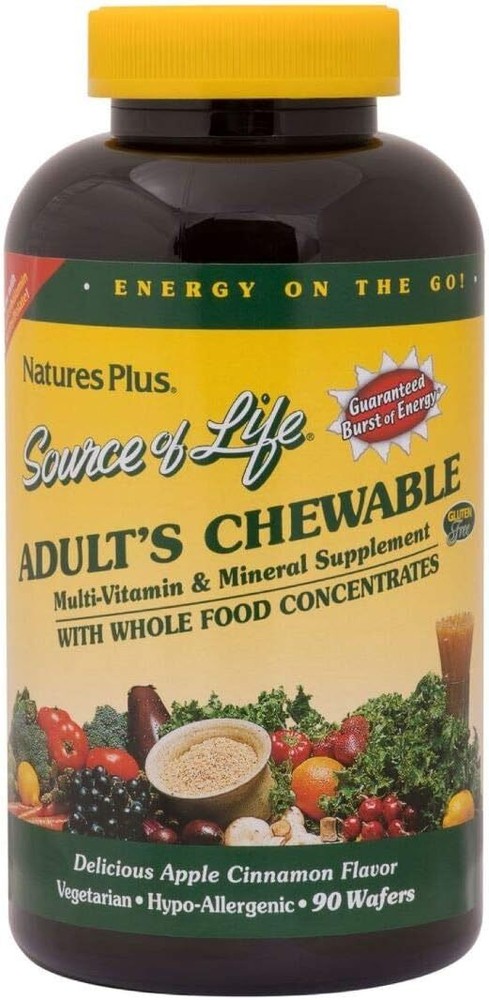 Natures Plus Source of Life Adult Chewable Multivitamin - Apple Cinnamon Flavor