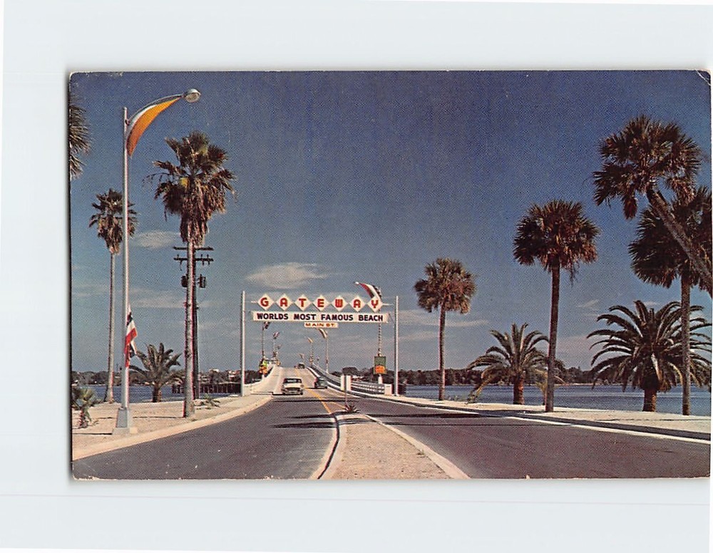 Postcard Main Street Bridge Daytona Beach Florida USA