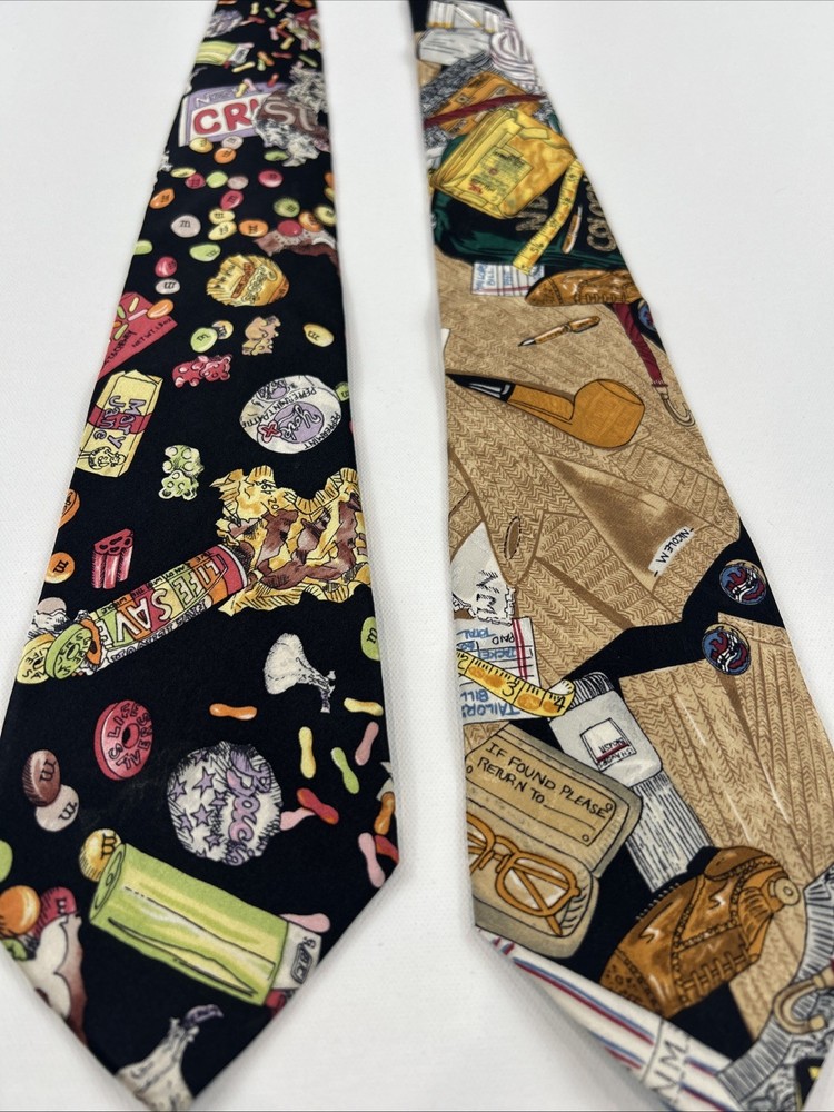 Vintage Nicole Miller Tie 100% Silk Hand Sewn 1990 And 1992 Candy Novelty Print