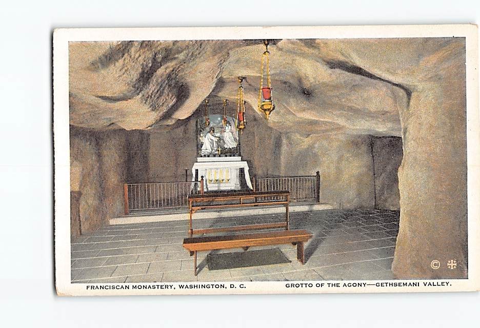 Postcard Grotto of the Agony Franciscan Monastery Washington DC USA