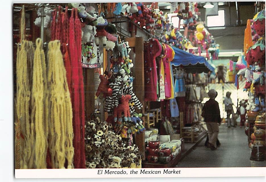 Postcard El Mercado Mexican Market San Antonio Texas USA