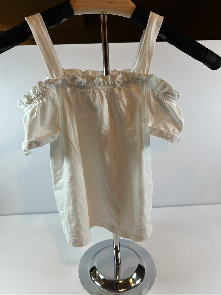 Old Navy Women’s Sz M White Off Shoulder Calla Lily 451 Blouse with 1