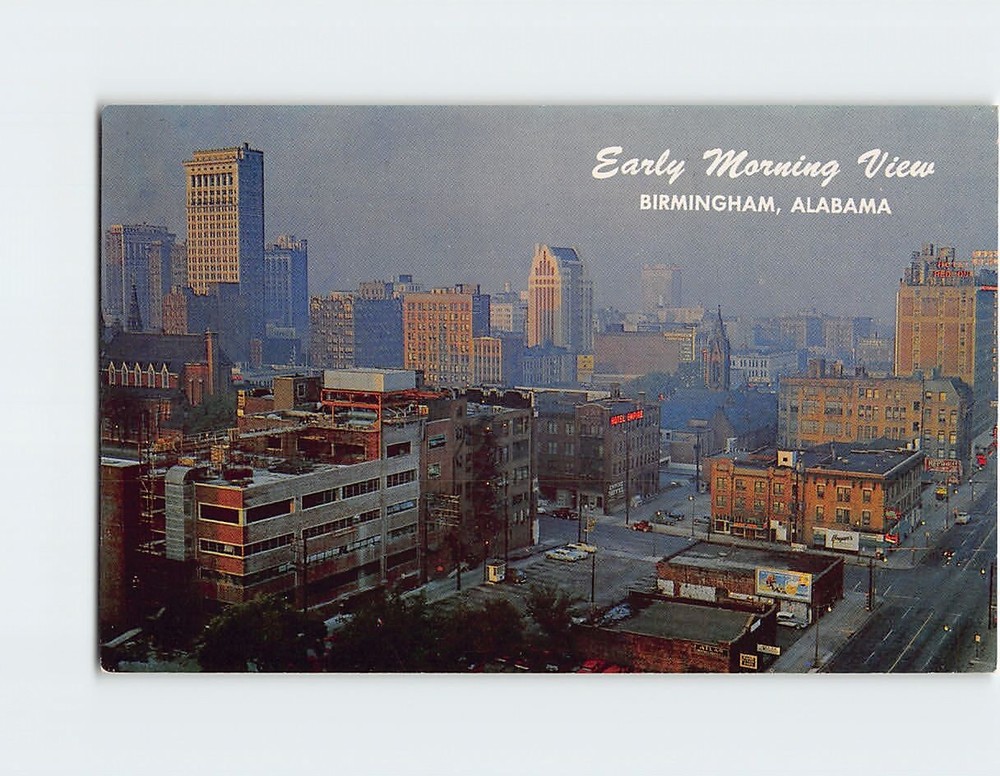 Postcard Early Morning view of Birmingham Alabama