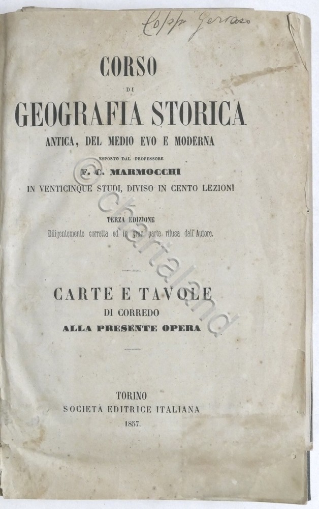 F. C. Marmocchi - Corso di geografia storica antica - Tavole - ed. 1857