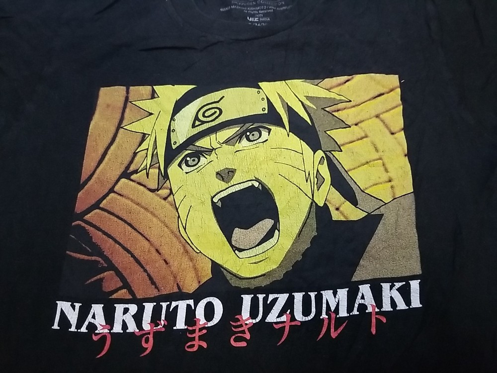 Naruto Shippuden Collection Anime T Shirt Black Short Sleeve Crew Neck Small