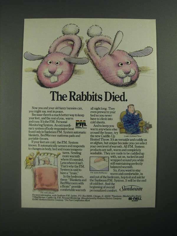 1987 Sunbeam Ad - P.M. Personal Monitoring System automatic blankets