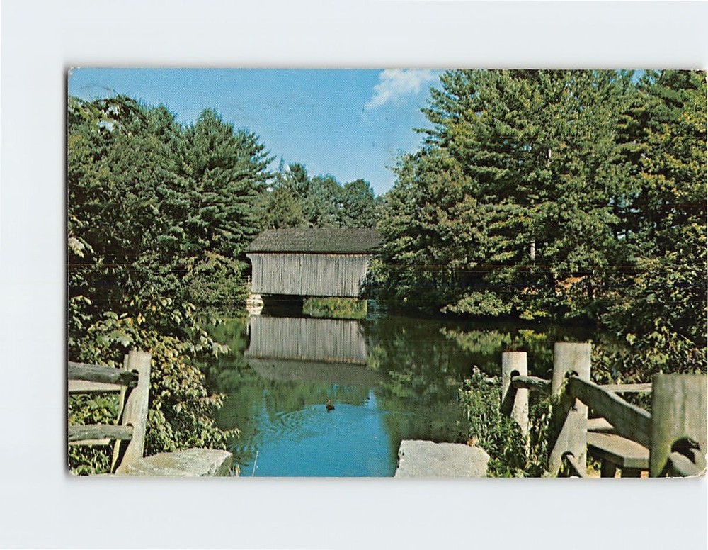 Postcard A view of the millpond Old Sturbridge Village Sturbridge MA USA