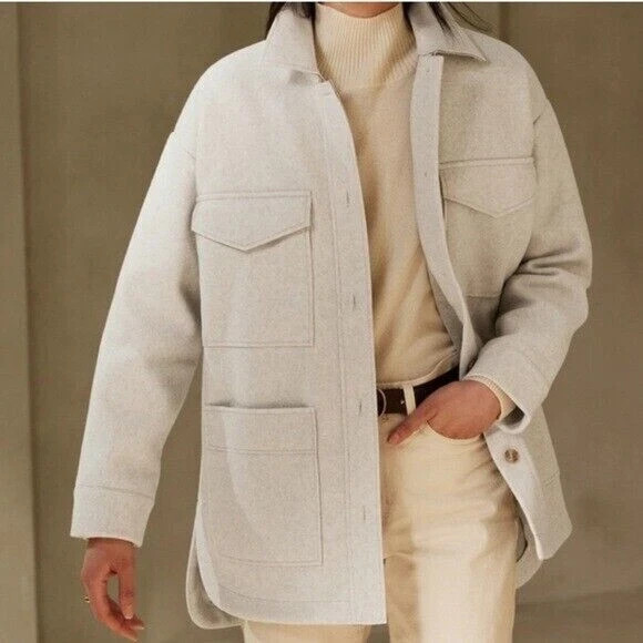 Banana Republic Ladies' Structured 4 Pocket Button Shacket, S, M, L 1