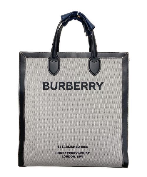 Burberry Horseferry Print Canvas Leather Tote Handbag GJe42