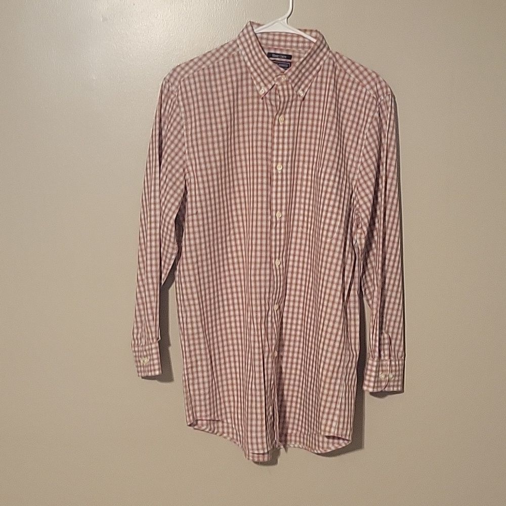 Saddlebred Button Down Long Sleeve Plaid Shirt Red Mens Size Medium