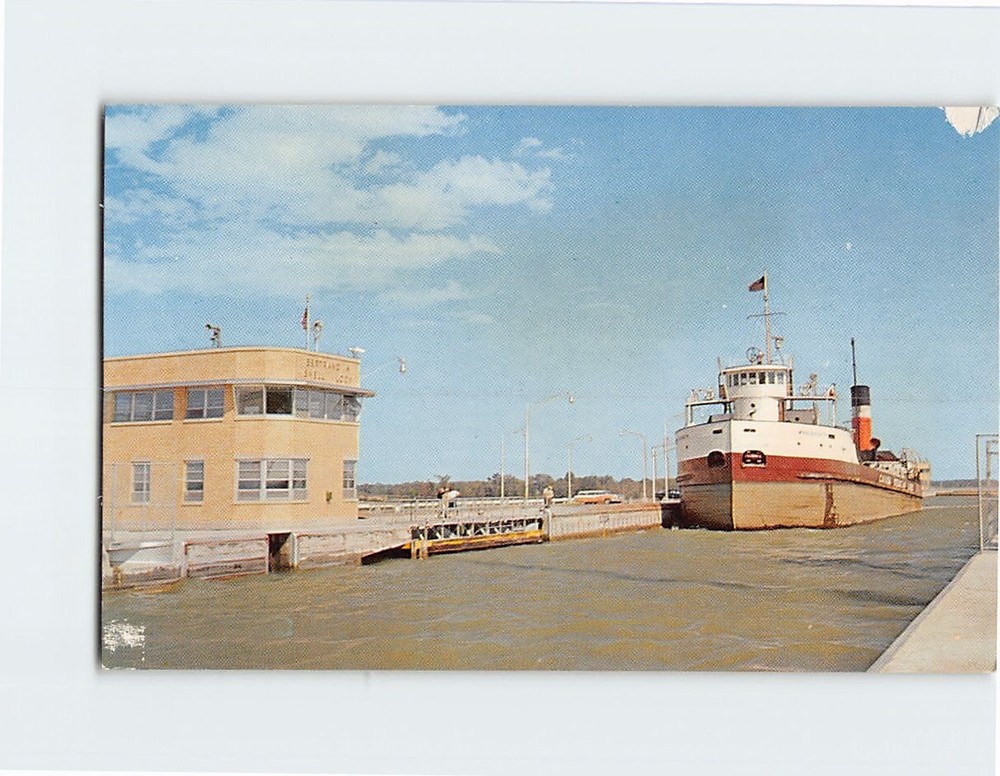 Postcard Freighter St. Lawrence Seaway & Power Project Canada