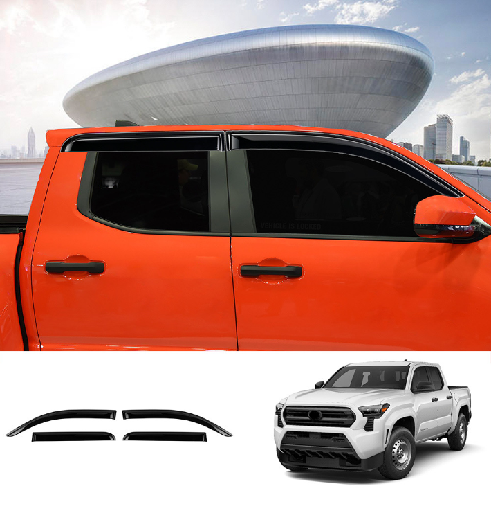 4x for Toyota Tacoma 2024-2025 Window Visor Vent Shades Sun Rain Guard Black 4x