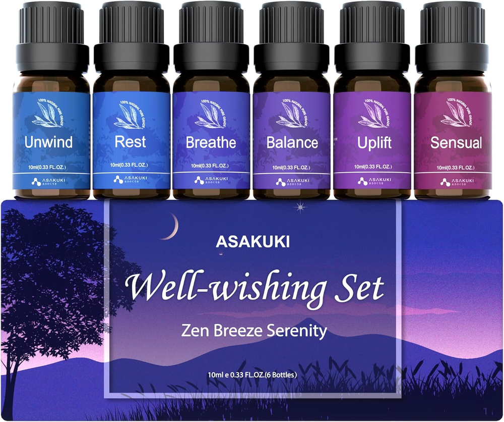ASAKUKI Essential Oils & Blends Set for Diffusers, Humidifiers & Aromatherapy