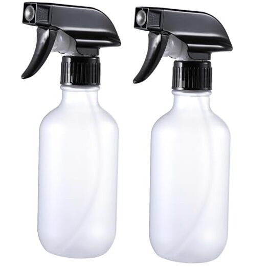 Small Frosted Plastic Hair Spray Bottle with 2 Nozzles