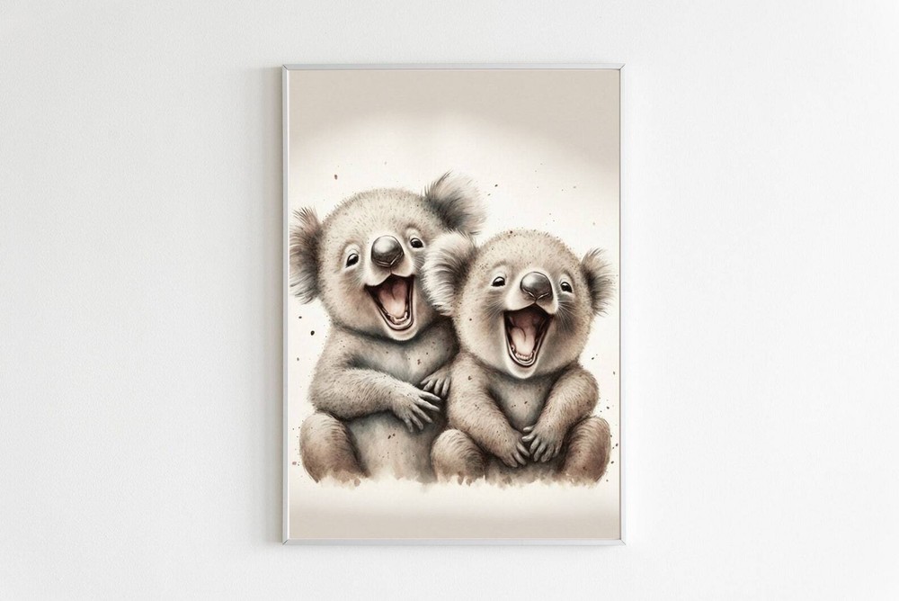 Positive Koala Wall Art Print Funny Printable Gift Wall Hanging Decor Baby