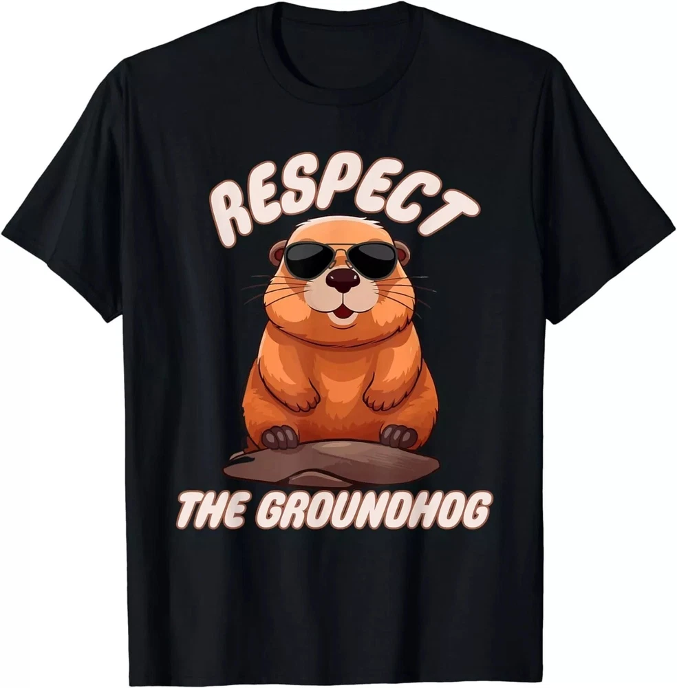 HOT-Respect The Groundhog Happy Ground-Hog Day Funny Punxsy Phil Gift Unisex T-