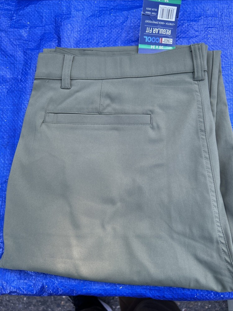 32 Degrees Cool Regular Fit  Chino Men's Pants Stretch Touch Green , 38X34 Beyaz
