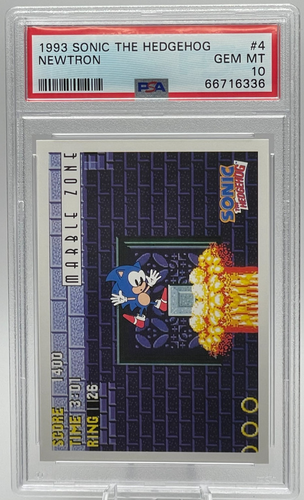 1993 Topps Sonic The Hedgehog #4 Newtron PSA 10 GEM MT – Rare Sega Video Game Ca