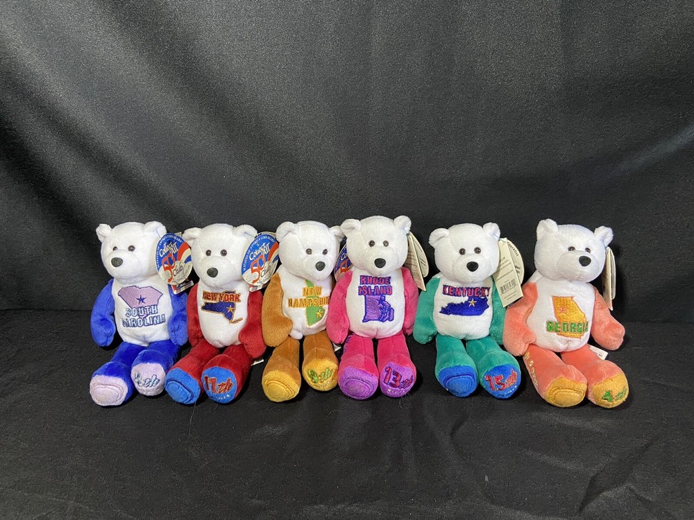 (6) Limited Treasure Coin Bears (2001) Tags, no coins - Great Condition!