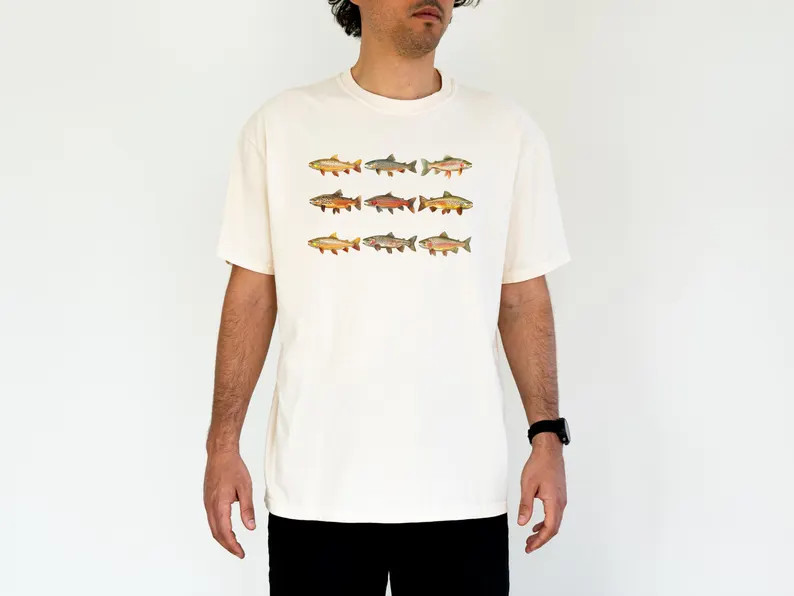 Fly Fishing Trout Retro Fish Comfort Tee