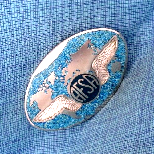 AFSA Air Force Sergeants Association Wings Belt Buckle Stone Inlay Vtg   .QRT911