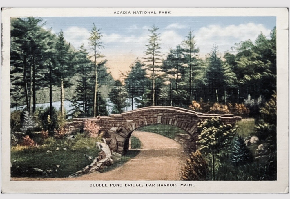 Bar Harbor Maine Postcard Arch Bridge Acadia National Park Mt. Desert Island-image