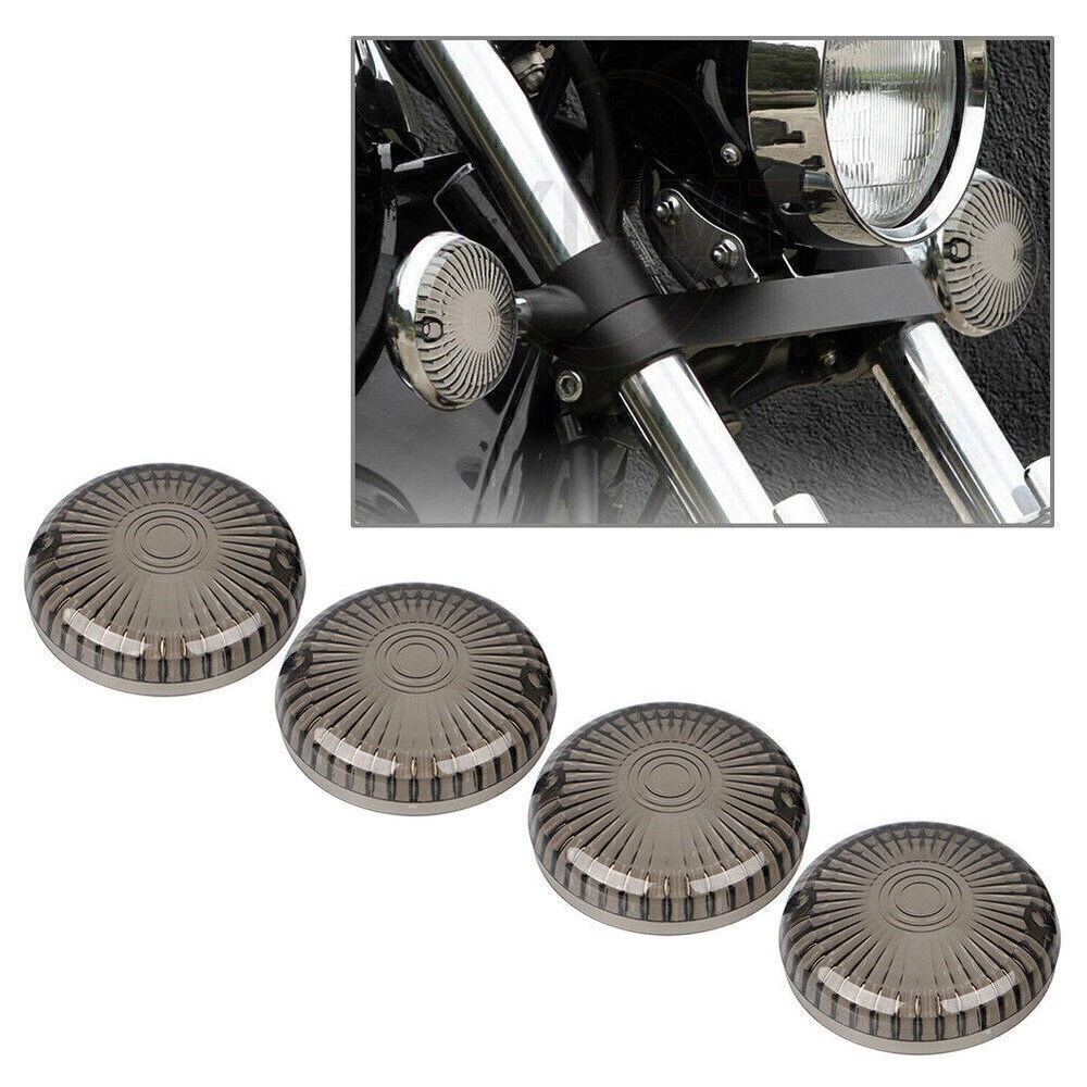 Smoke Turn Signal Covers for Yamaha Road Star V Star 1100 Vmax 1200 1700 - Set of 4