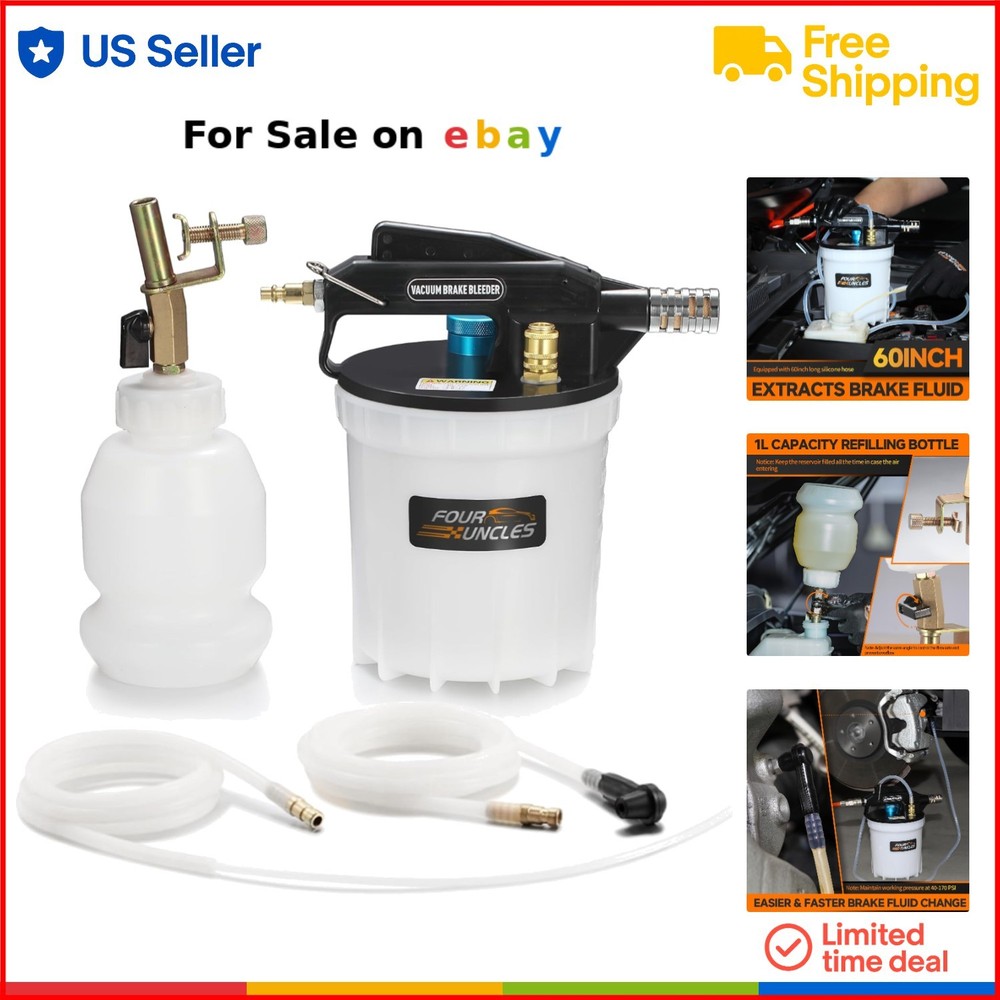 2L Vacuum Pump Kit Pneumatic Brake Fluid Extractor for Automotive Bleeding