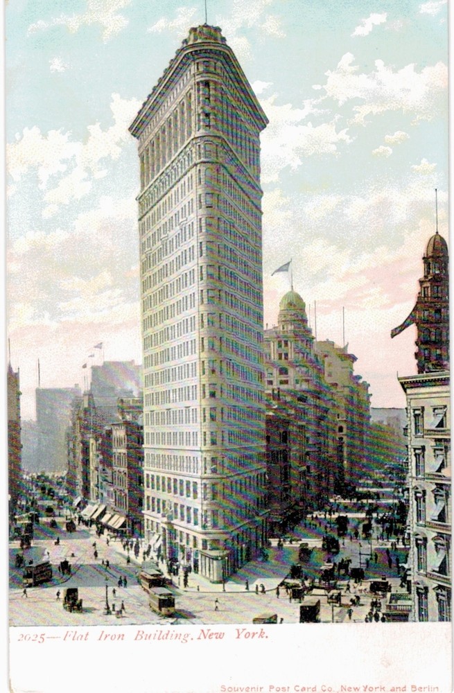 NYC Flatiron Building Looking South Unused 1910 New York City