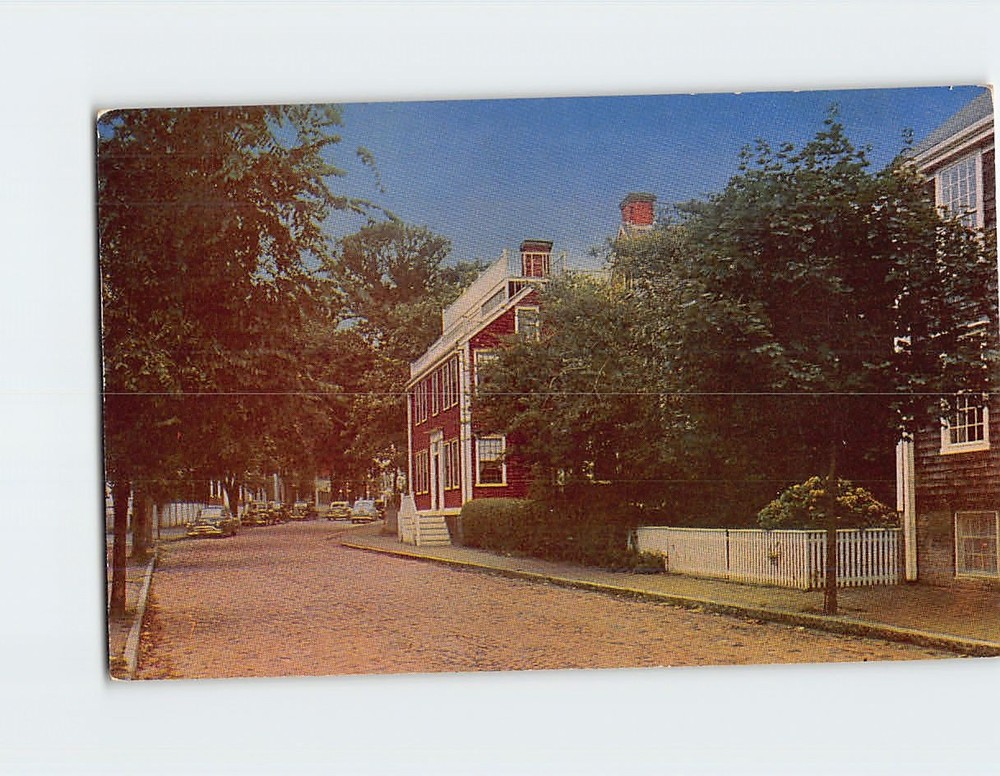 Postcard Typical House in Main Street Nantucket Massachusetts USA