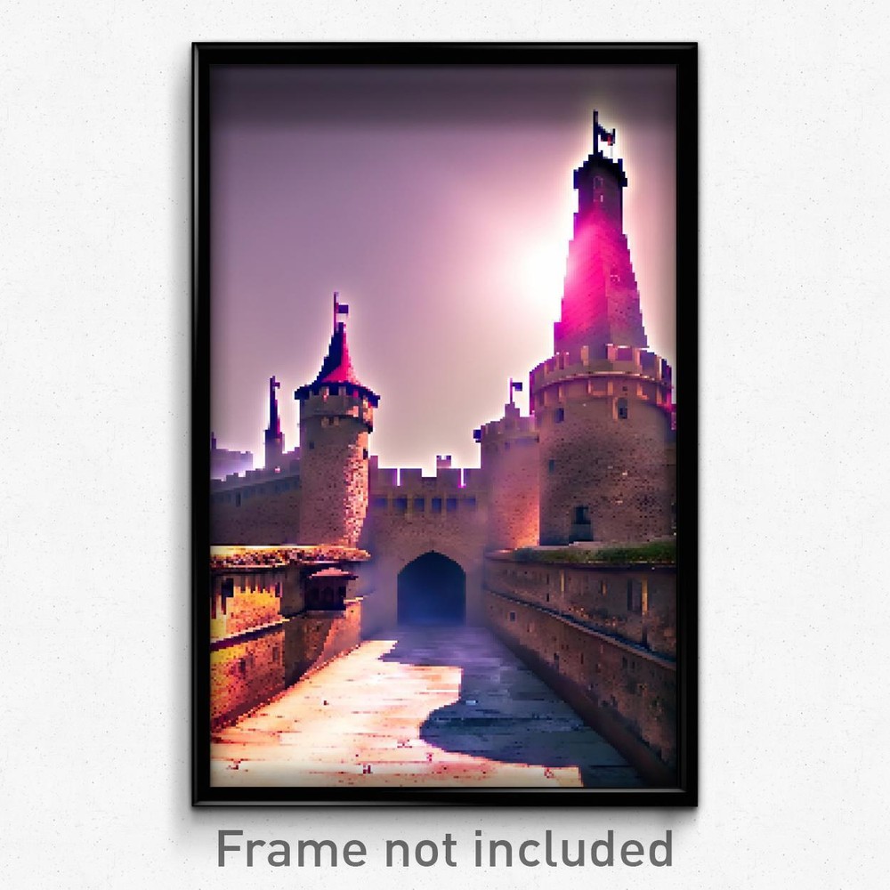 Pixel Art Velvety Fortifications 8 Bit Psychedelic Video Game Print