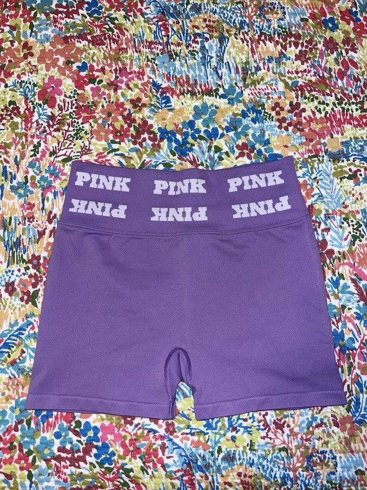 PINK Victoria's Secret Women Activewear Shorts Size S Purple Logo 3