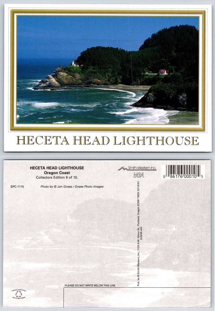 Oregon HECETA HEAD LIGHTHOUSE Postcard V538