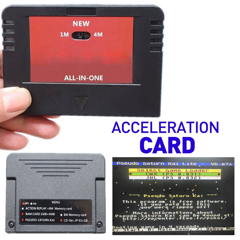 ALL-IN-ONE Acceleration Card for SEGA SATURN SD Card Pseudo Game Video US NEW