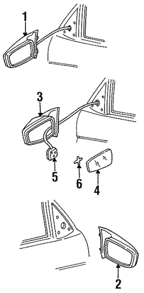 Genuine GM Mirror O/S Rear View(Refl Gls) 12522235