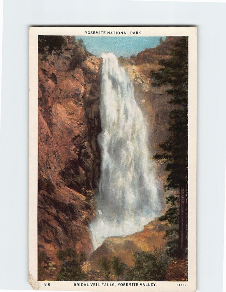 Postcard Bridal Veil Falls Yosemite Valley Yosemite National Park California USA
