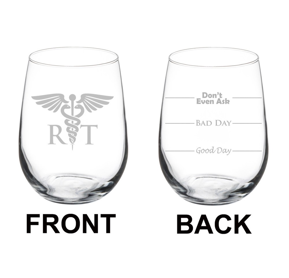 RT Rad Tech Stemmed or Stemless Wine Glass for Radiologic Technologists  