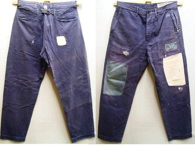 KAPITAL Repaired Distressed Patchwork Work Trousers size 4 (XL)