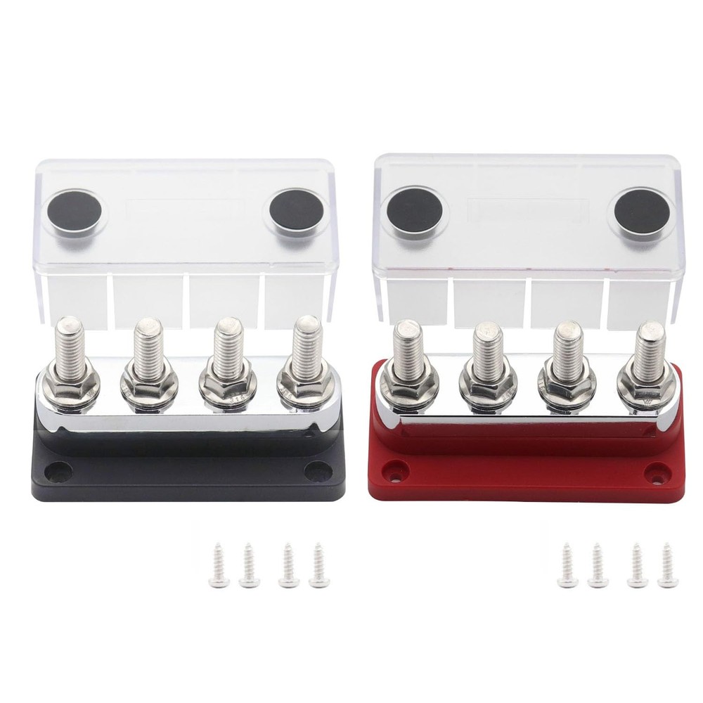 600A 12V Copper Bus Bar Power Distribution Block 4x3/8